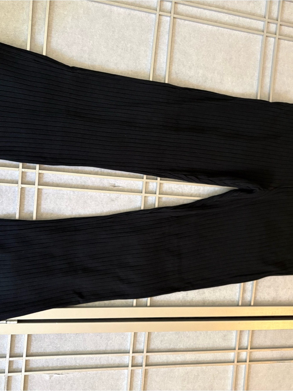 Universal Standard Black Ribbed Wide-Leg Pants